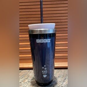 Zoku Iced Coffee Maker air tight travel mug, Blue 256